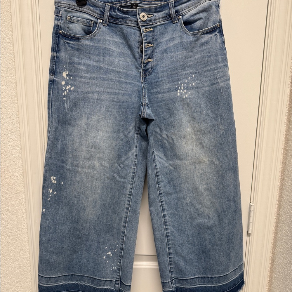 INC International Concepts Blue Flare Wide Leg Jeans